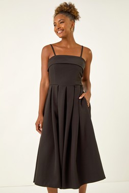 Roman Bardot Premimum Stretch Midi Dress