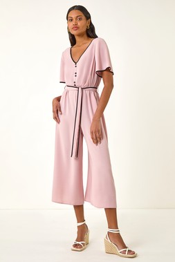Roman Tie Waist Wide Leg Jumpsuit