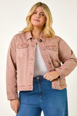 Roman Curve Rose Curve Denim Jacket
