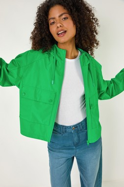 Roman Dusk Green Hooded Raincoat