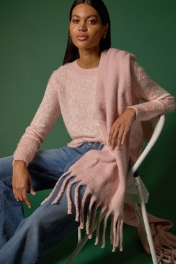 Roman Light Pink Mosaic Print Fluffy Jumper