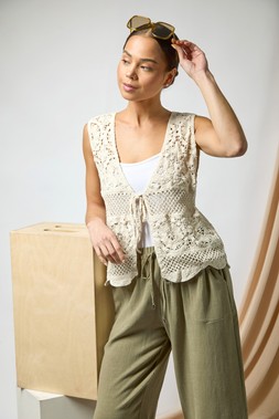 Roman Petite Natural Crochet Waistcoat