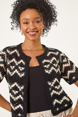 Roman Petite Chevron Open Crochet Top
