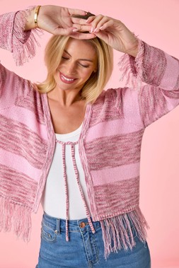 Roman Petite Tassel Stripe Cardigan