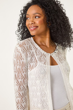 Roman Petite Pointelle Knit Cardigan