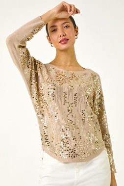 Roman Sequin Textured Knit Jumper