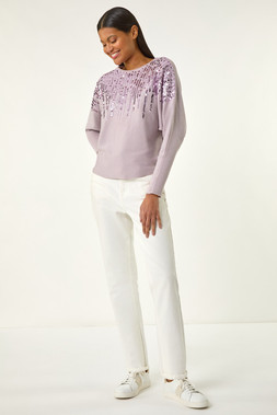 Roman Sequin Drop Knit Jumper