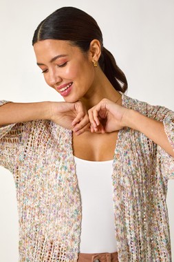 Roman Stitch Detail Knit Cardigan