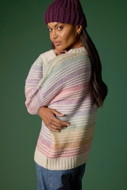 Roman Multi Rainbow Stripe Knit Jumper