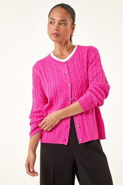 Roman Petite Pink Cable Knitted Cardigan