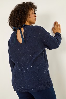 Roman Curve Hotfix Longline Knit Jumper