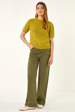 Roman Green Short Sleeve Soft Knit Top