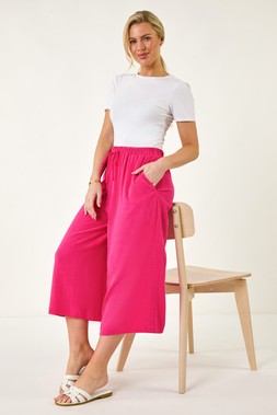 Roman Petite Elasticated Waist Linen Culotte