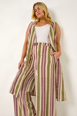 Roman Curve Purple Green Zig Zag Trouser
