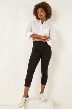 Roman Black Tum Bum Enhance Crop Jegging