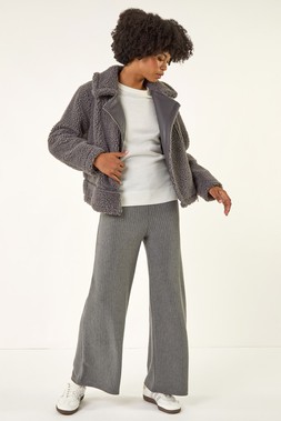 Roman Charcoal Pinstripe Jersey Stretch Trousers