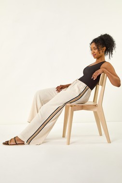 Roman Petite Linen Mix Side Stripe Trouser
