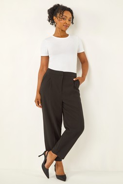 Roman Petite Black Ankle Grazer Smart Stretch Trouser