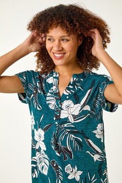 Roman Textured Floral Prnt Overshirt