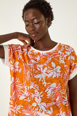 Roman Floral Print Diamante Burnout