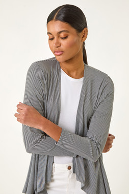 Roman Black Waterfall Stetch Jersey Cardigan