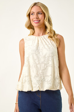 Roman Petite Jacquard Bubble Hem Top
