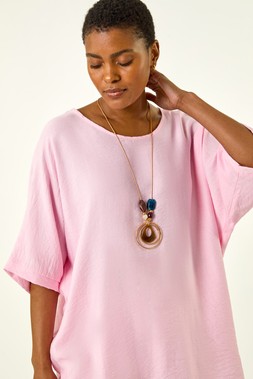 Roman Tunic Top with Necklace