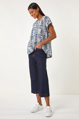 Roman Grey All Over Circle Print Top