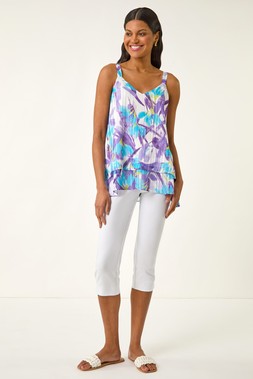 Roman Floral Abstract Layered Cami Top