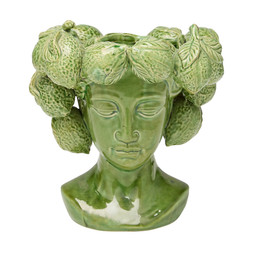 TROPICANA JUNGLE green head vase with limes £12.99
