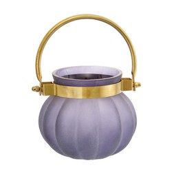 Beetlejuice Purple Glass Pumpkin Tealight Holder With Gold Handle £4.99