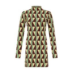 brown tile patterned knitted dress £39.99