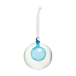 Colourful SetOf4BlueGlassBallInClearGlassBauble £5.99