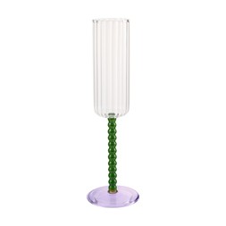 Colourful Wine Flute With Lilac Base And Green Stem £4.99