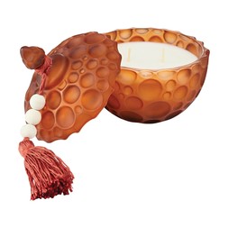 glam BurntOrangeGlassScentedCandleWithLid £4.99