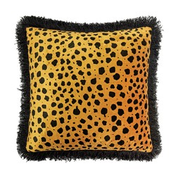 Jungle CheethaPrintFringedVelvetCushion £19.99