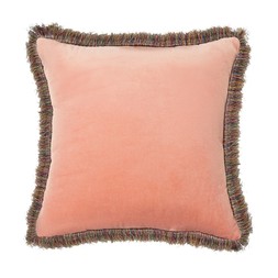 Kintentional FringedPinkVelvetCushion £16.99