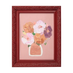 Scandi FlowersPaintingWithRedFrame £16.99
