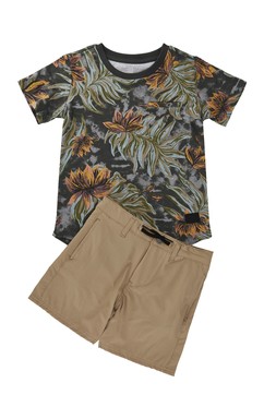 TK Maxx - Kids - brown shorts & printed t.shirt &pound;12.99 (RRP &pound;XX)