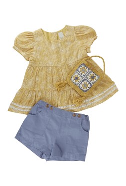 TK Maxx - Kids -yellow dress, blue shorts & bag set &pound;14.99 (RRP &pound;XX)