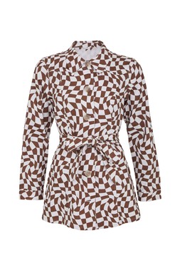 TK Maxx - Women's brown & white dress £59.99 (RRP £170.00)