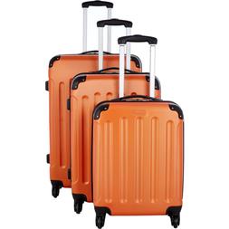 Large Orange Spinner Suitcase