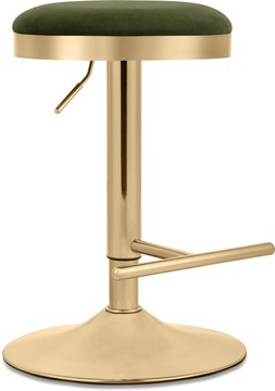 Romy Adjustable Stool, Olive Green Sustainable Velvet