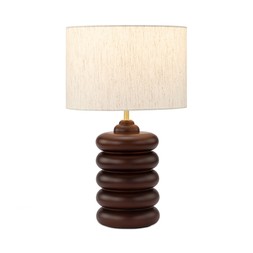 Elodie Table Lamp Natural Linen & Walnut £159