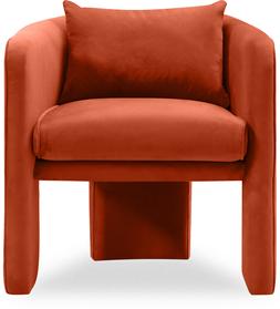 Robyn Armchair, Burnt Orange Sustainable Velvet