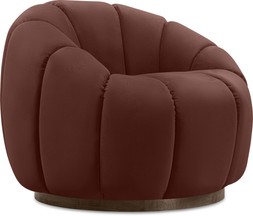 Ivy Swivel Armchair, Rust Sustainable Velvet