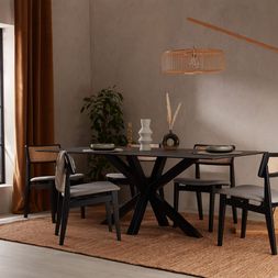 Heaven 8 Seat Dining Table, Dark Grey Ceramic