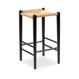 Ida Kitchen Stool, Natural Weave & Black