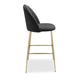 Sylvia Bar Stool, Ink Grey Sustainable Velvet & Brass