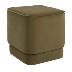 Soho Pouffe Moss Green Sustainable Mohair Velvet £99